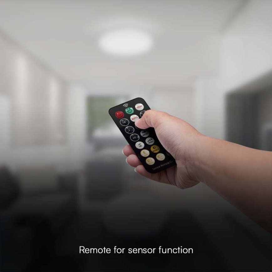 LED Οροφιαίο φωτιστικό μπάνιου με αισθητήρα SAMSUNG CHIP LED/24W/230V IP44 6500K διάμ. 35 εκ. λευκό + τηλεχειριστήριο