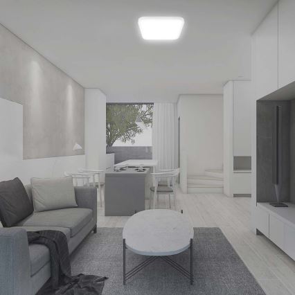 LED Οροφής Φωτιστικό Μπάνιου με Αισθητήρα LED/36W/230V 4000K IP44 42x42 cm λευκό + τηλεχειριστήριο