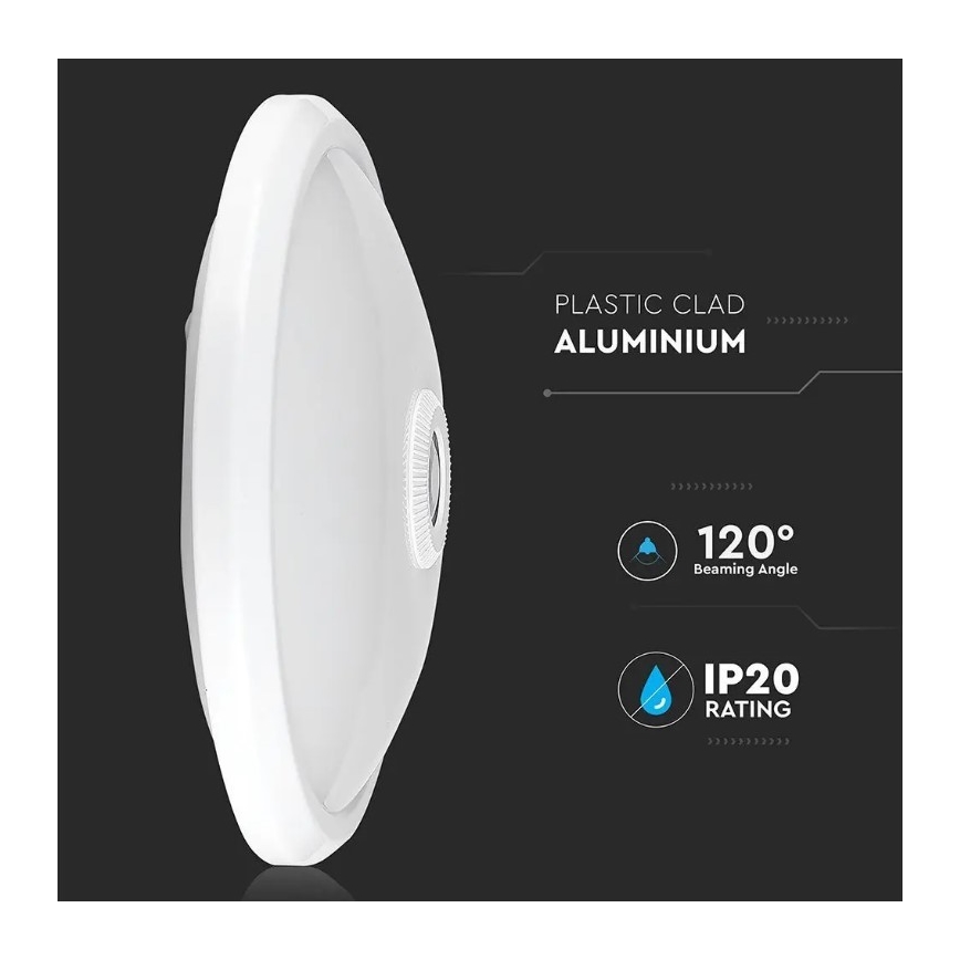 LED Οροφιαίο φωτιστικό με αισθητήρα SAMSUNG CHIP LED/12W/230V 6400K διάμ. 29 εκ.