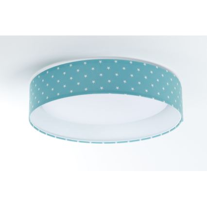 Παιδικό φωτιστικό οροφής LED GALAXY KIDS LED/24W/230V με αστέρια σε τιρκουάζ/λευκό