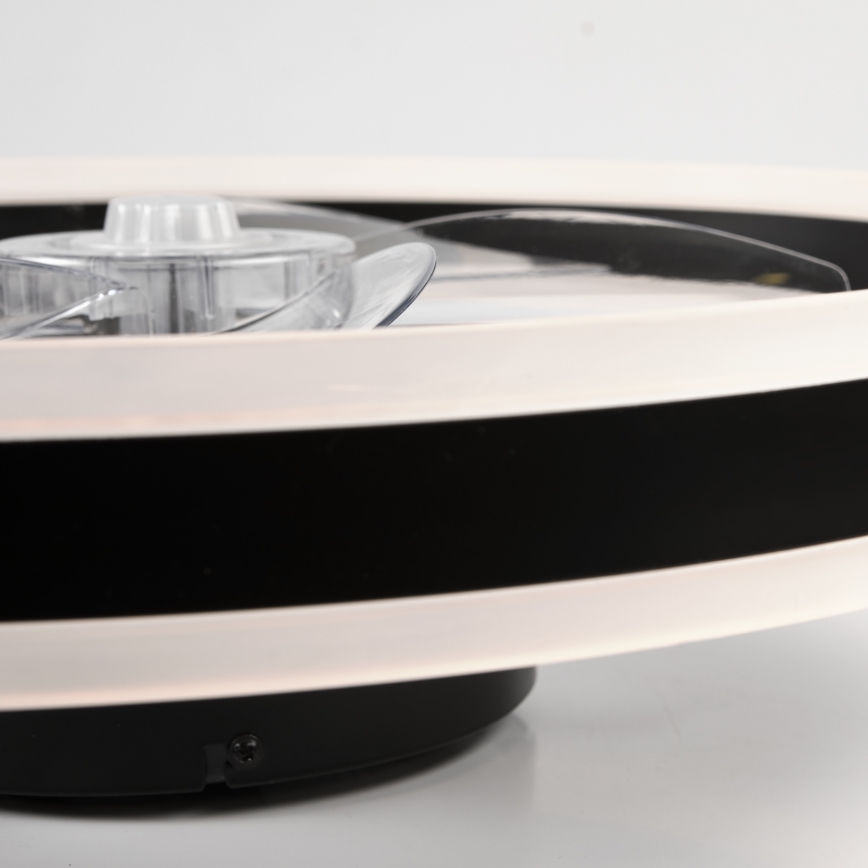 LED Ρυθμιζόμενο φωτιστικό οροφής με ανεμιστήρα APOLLO LED/38W/230V μαύρο + τηλεχειριστήριο