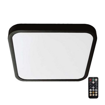 LED Οροφιαίο φωτιστικό μπάνιου με αισθητήρα SAMSUNG CHIP LED/18W/230V IP44 4000K 29x29 εκ. μαύρο + τηλεχειριστήριο