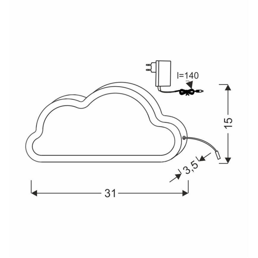 LED Παιδικό επιτραπέζιο φωτιστικό CLOUD LED/11W/230V μπλε