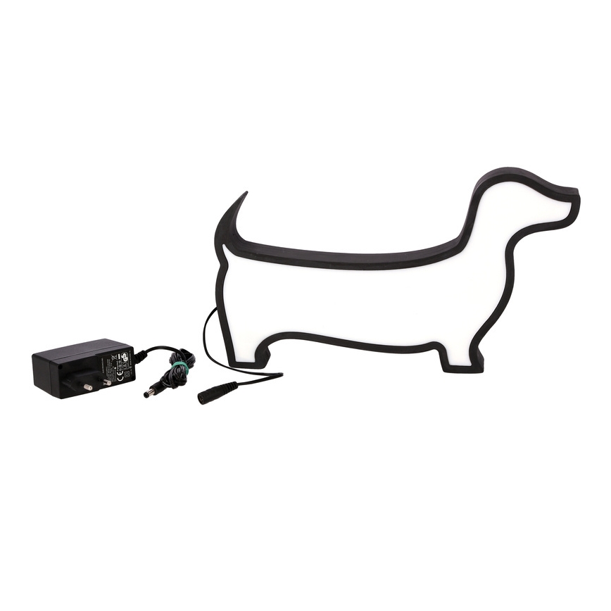 LED Παιδικό επιτραπέζιο φωτιστικό DOG LED/12W/230V μαύρο