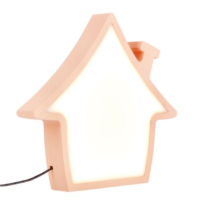LED παιδικό επιτραπέζιο φωτιστικό HOUSE LED/10W/230V, ροζ