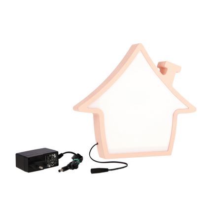 LED παιδικό επιτραπέζιο φωτιστικό HOUSE LED/10W/230V, ροζ