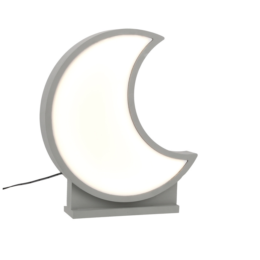 LED Παιδικό επιτραπέζιο φωτιστικό MOON LED/12W/230V γκρι