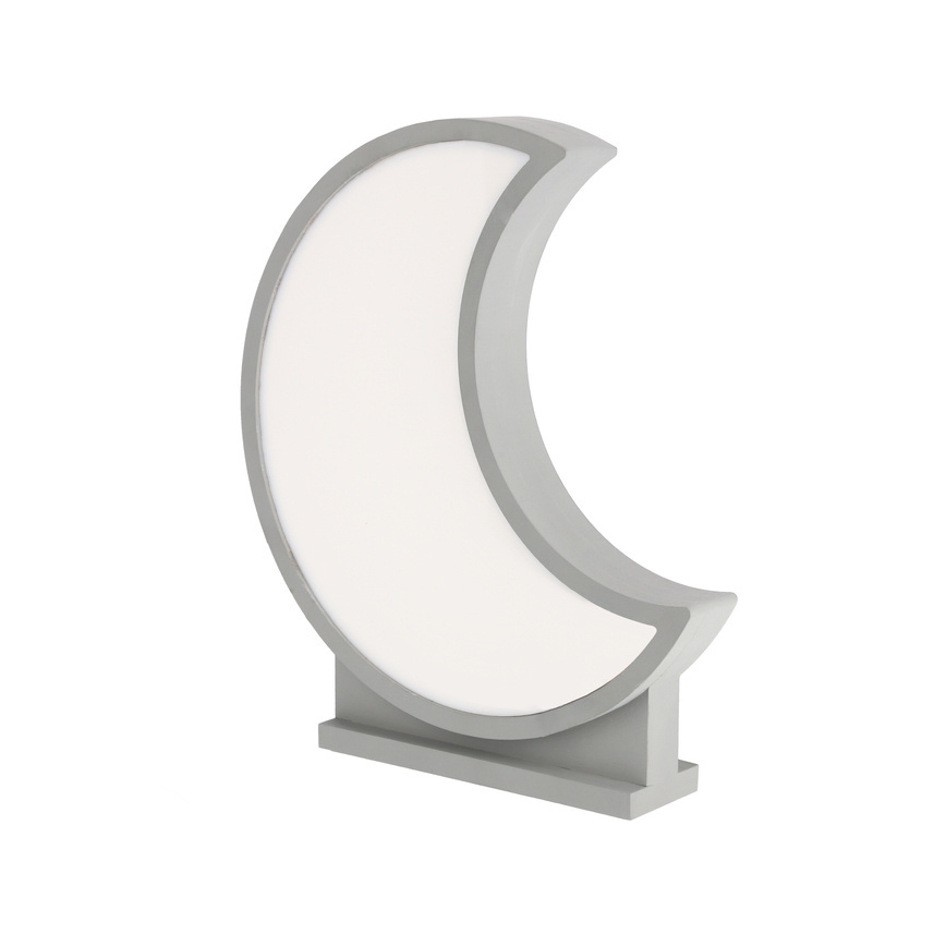 LED Παιδικό επιτραπέζιο φωτιστικό MOON LED/12W/230V γκρι