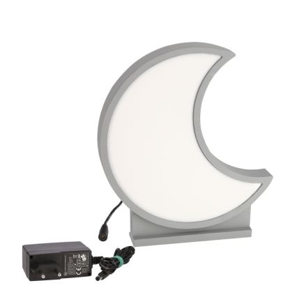 LED Παιδικό επιτραπέζιο φωτιστικό MOON LED/12W/230V γκρι