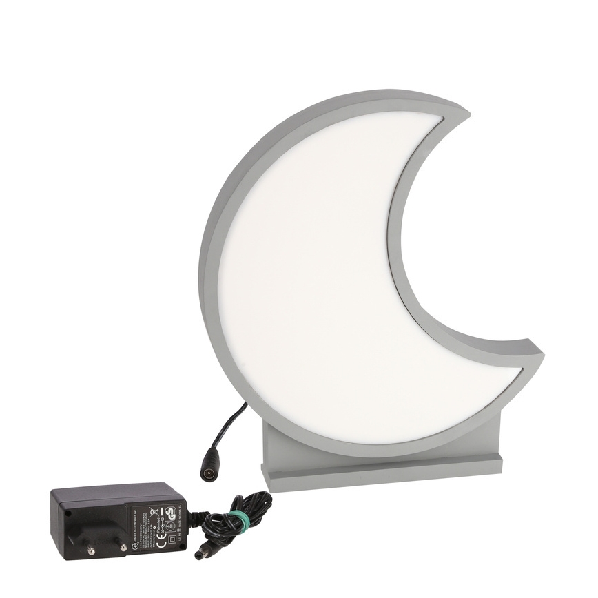 LED Παιδικό επιτραπέζιο φωτιστικό MOON LED/12W/230V γκρι
