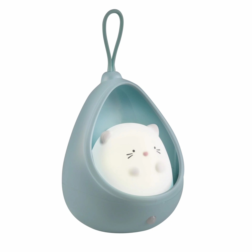 LED Παιδικό φωστικό νυκτός με αισθητήρα KITTY LED/0,5W/5V USB μπλε