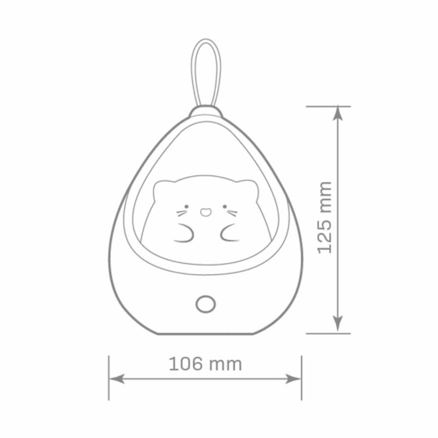 LED Παιδικό φωστικό νυκτός με αισθητήρα KITTY LED/0,5W/5V USB ροζ