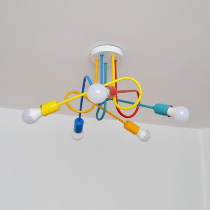 Παιδικό φωτιστικό οροφής LED OXFORD 5xE27/15W/230V