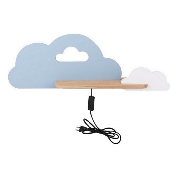 LED Παιδικό φωτιστικό τοίχου με ράφι CLOUD LED/5W/230V μπλε/λευκό,