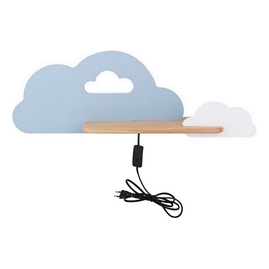 LED Παιδικό φωτιστικό τοίχου με ράφι CLOUD LED/5W/230V μπλε/λευκό,