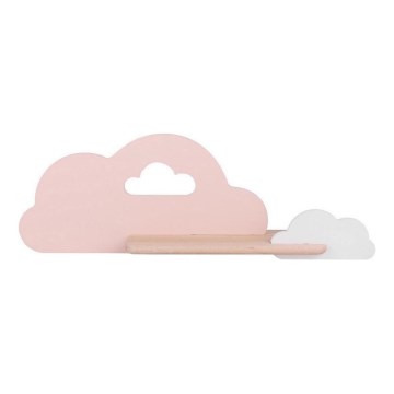 LED Παιδικό φωτιστικό τοίχου με ράφι CLOUD LED/5W/230V ροζ/λευκό,