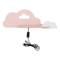 LED Παιδικό φωτιστικό τοίχου με ράφι CLOUD LED/5W/230V ροζ/λευκό,
