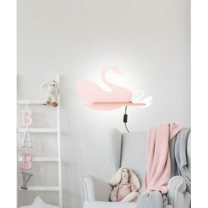 LED Παιδικό φωτιστικό τοίχου με ράφι SWAN LED/5W/230V,