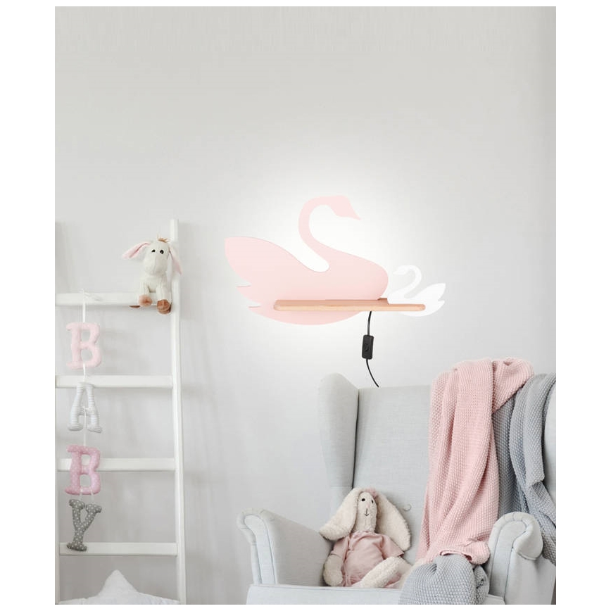 LED Παιδικό φωτιστικό τοίχου με ράφι SWAN LED/5W/230V,