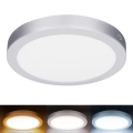 LED πάνελ επιφανειακής/εντοιχισμένης τοποθέτησης 2-σε-1 24W/230V 3000/4000/6000K Ø 30 cm IP54 ασημί