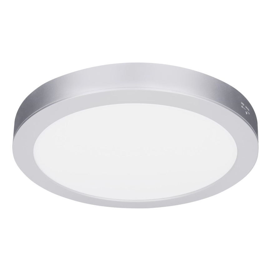 LED πάνελ επιφανειακής/εντοιχισμένης τοποθέτησης 2-σε-1 24W/230V 3000/4000/6000K Ø 30 cm IP54 ασημί