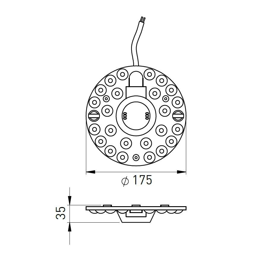 LED Πλακέτα LED/24W/230V διάμετρος 17,5 cm 2700/3000/4000/5000/6500K