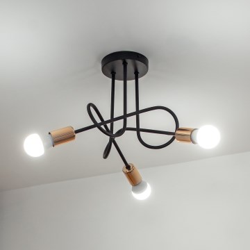 LED πλαφονιέρα OXFORD 3xE27/15W/230V μαύρο