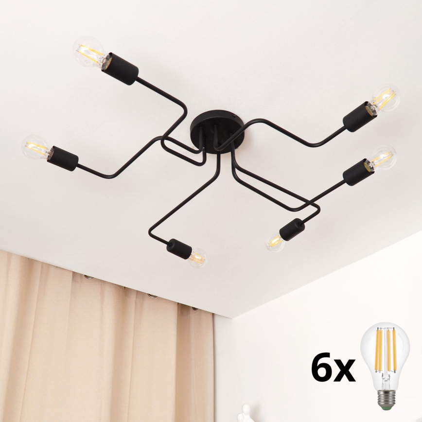 LED Πλαφονιέρα οροφής TUBE 6xE27/15W/230V