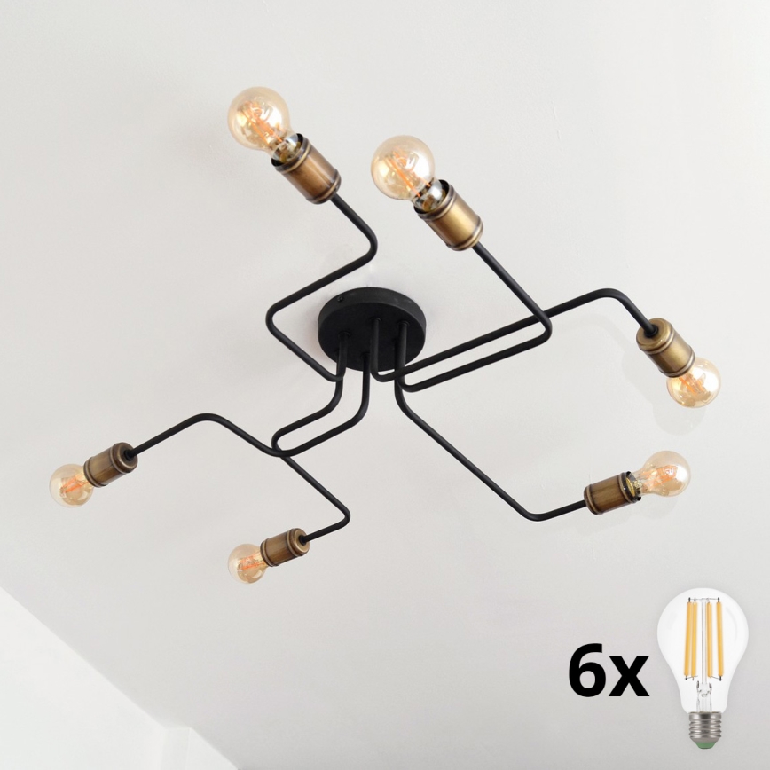 LED Πλαφονιέρα οροφής TUBE 6xE27/15W/230V