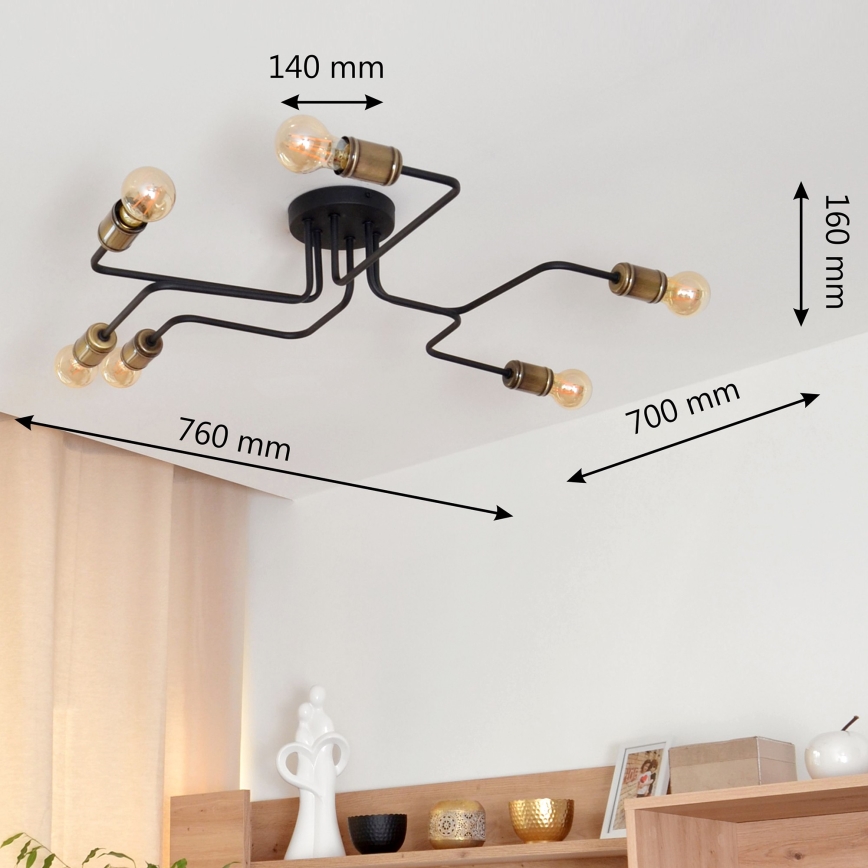 LED Πλαφονιέρα οροφής TUBE 6xE27/15W/230V