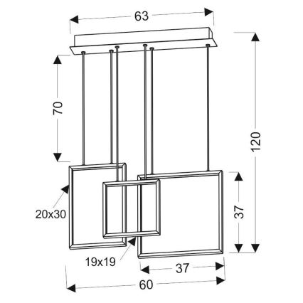 LED Πολύφωτο KEOS LED/36W/230V