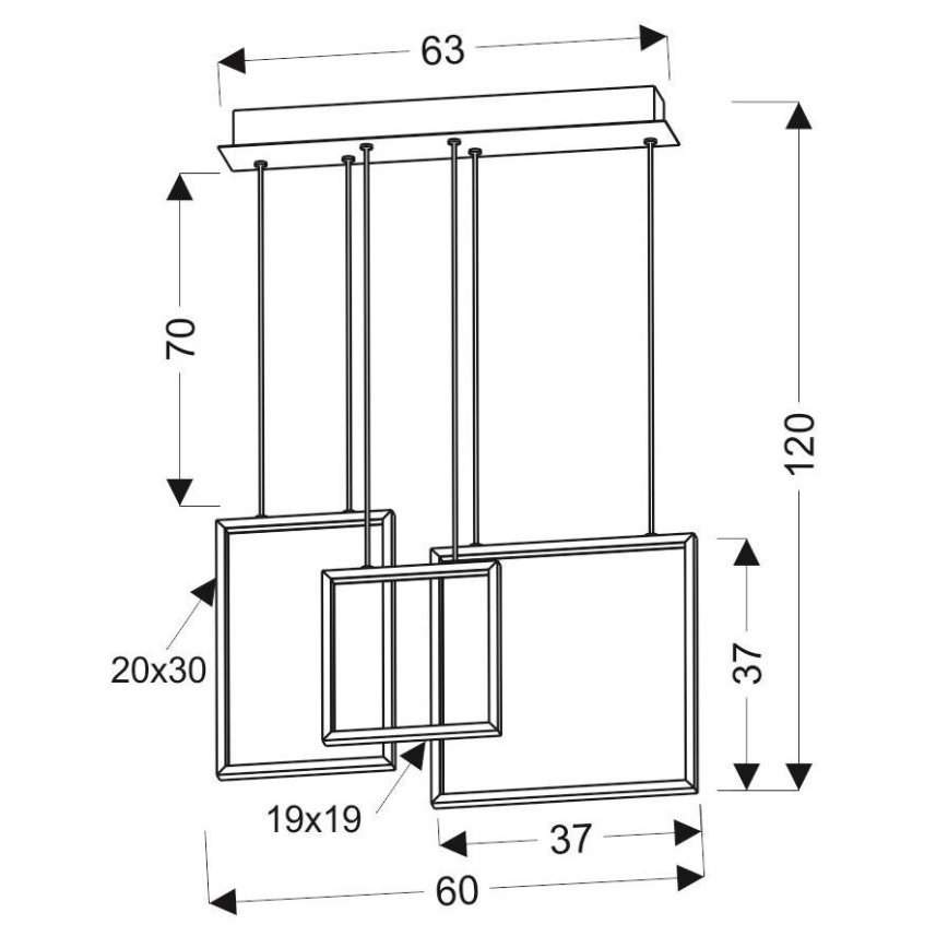 LED Πολύφωτο KEOS LED/36W/230V
