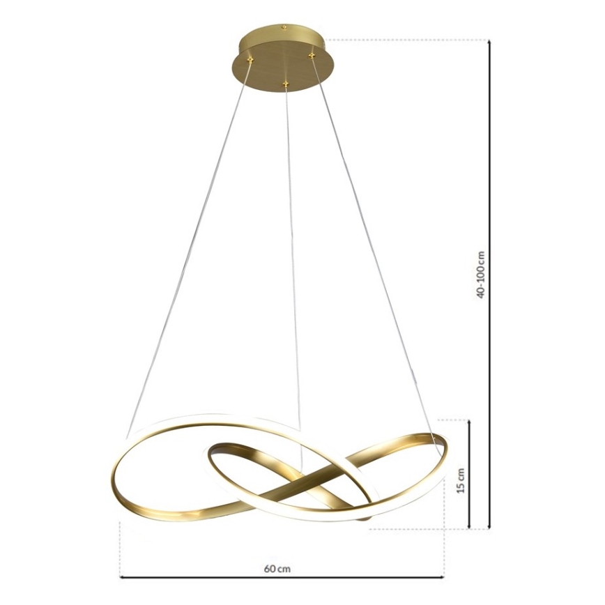 LED Πολύφωτο κρεμαστό CAPPIO LED/36W/230V χρυσό