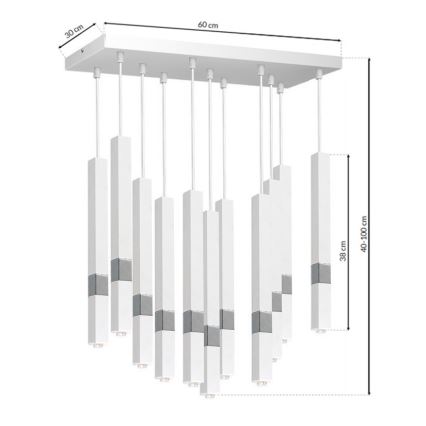 LED Πολύφωτο κρεμαστό με σύρμα CASTRO 11xG9/7W/230V
