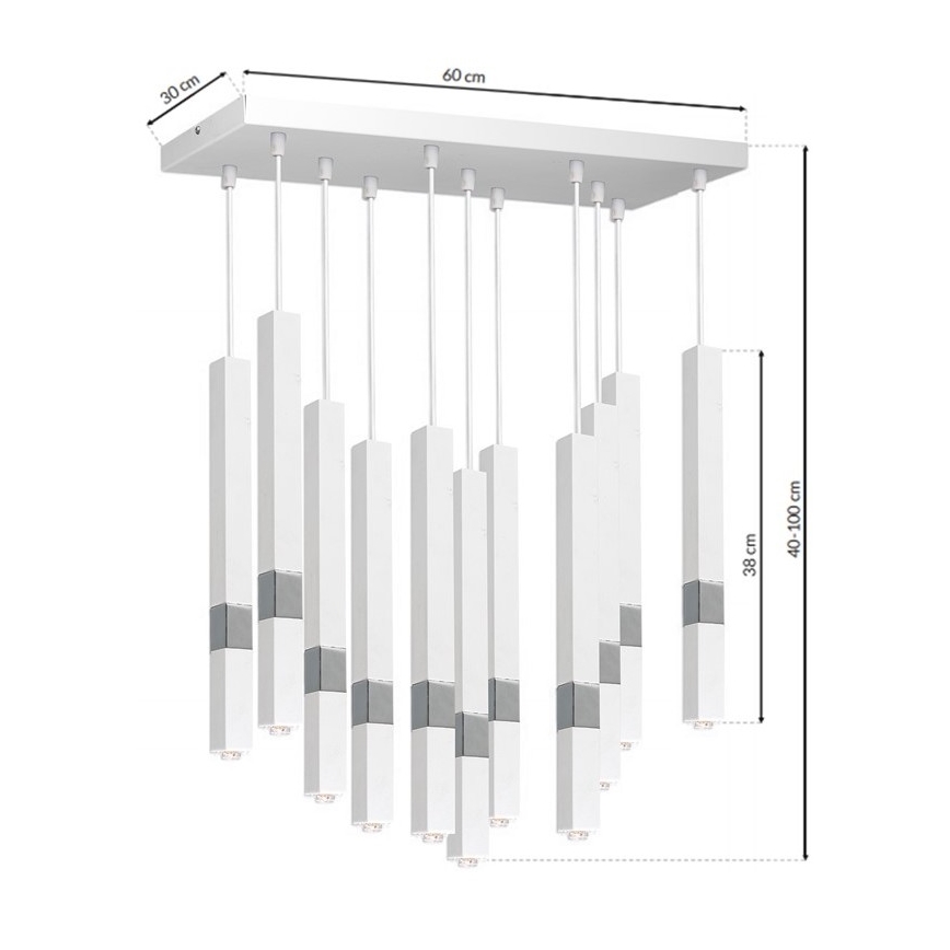LED Πολύφωτο κρεμαστό με σύρμα CASTRO 11xG9/7W/230V
