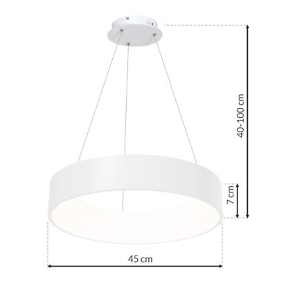 LED Πολύφωτο κρεμαστό με σύρμα OHIO LED/24W/230V