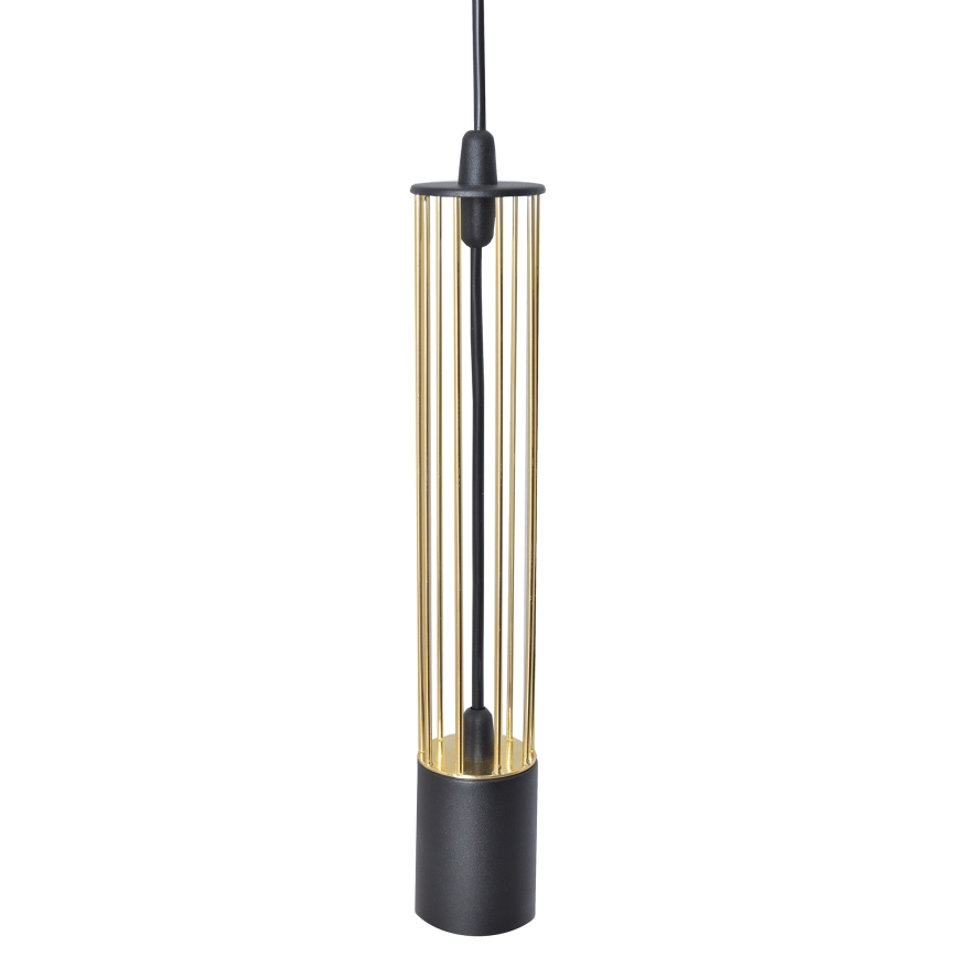LED Πολύφωτο με συρματόσχοινο BARS 2xGU10/4,8W/230V μαύρο/χρυσαφί