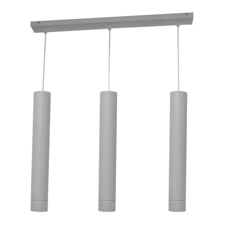 LED Πολύφωτο με συρματόσχοινο TUBA 3xGU10/4,8W/230V γκρι