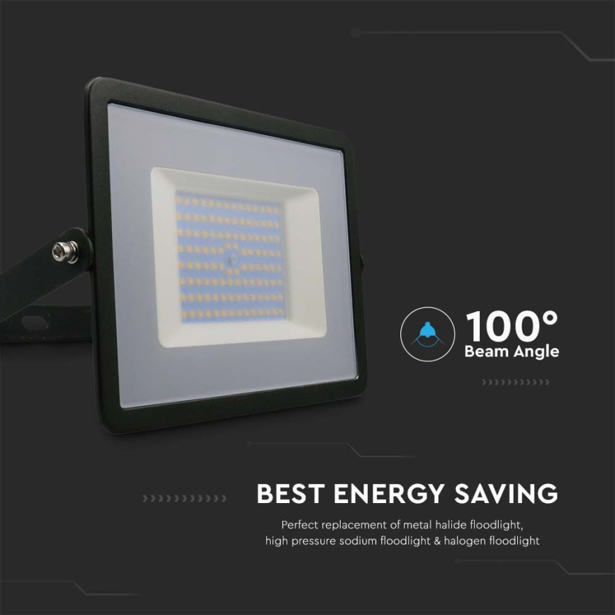 LED Προβολέας LED/100W/230V 6500K IP65 μαύρο