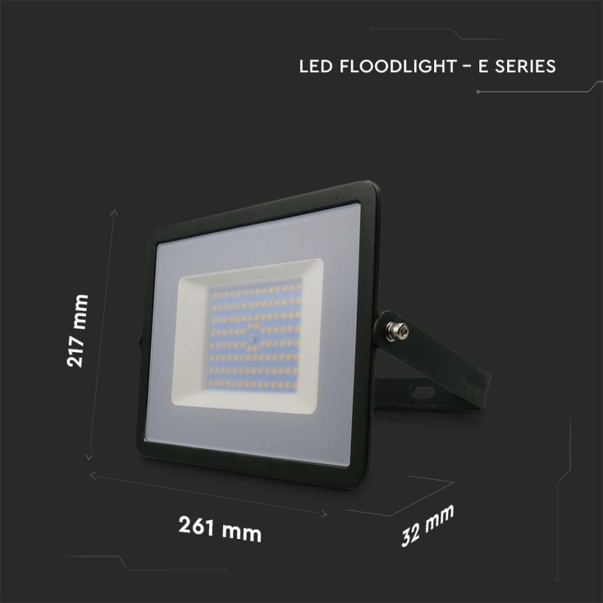 LED Προβολέας LED/100W/230V 6500K IP65 μαύρο