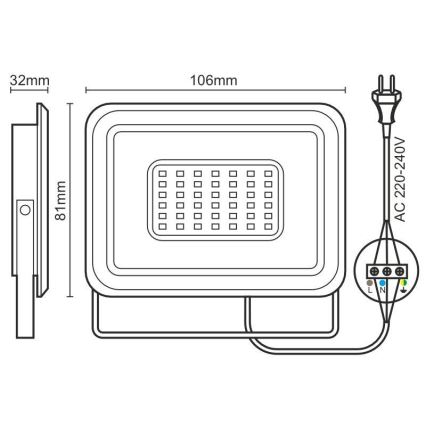 LED Προβολέας LED/10W/230V 4000K IP65