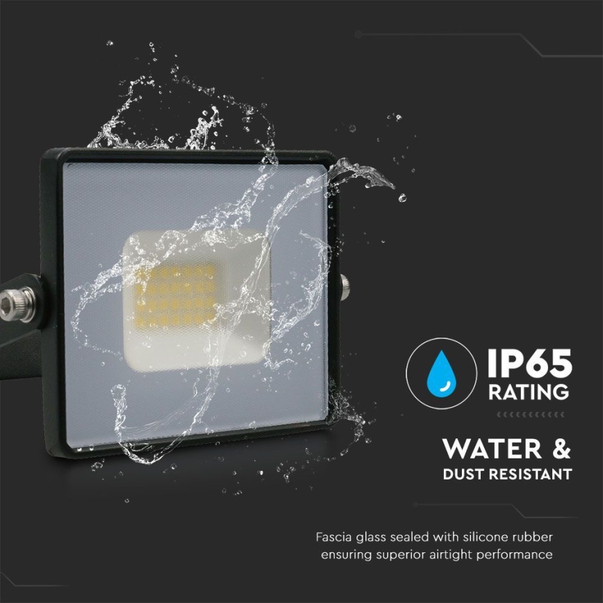 LED Προβολέας LED/20W/230V 6500K IP65 μαύρο