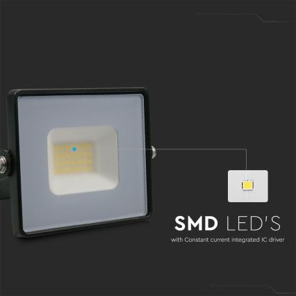 LED Προβολέας LED/20W/230V 6500K IP65 μαύρο