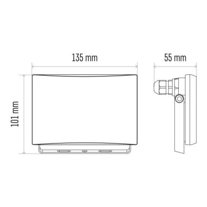 LED Προβολέας LED/20W/230V IP65