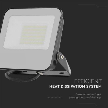 LED Προβολέας LED/50W/230V 4000K IP65 μαύρο