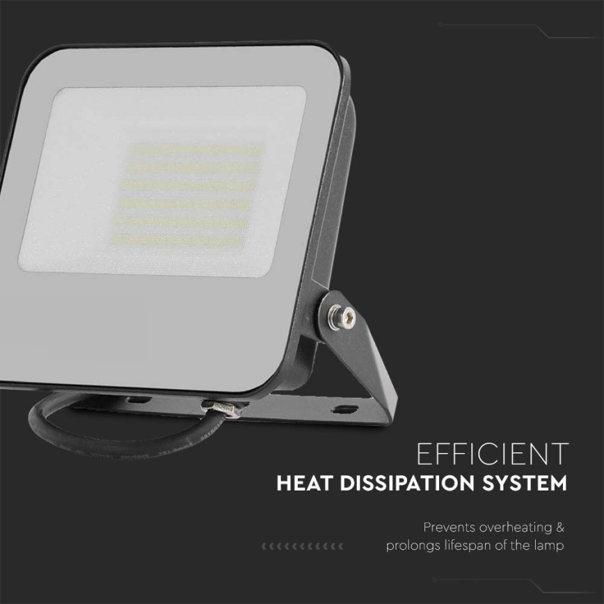 LED Προβολέας LED/50W/230V 4000K IP65 μαύρο
