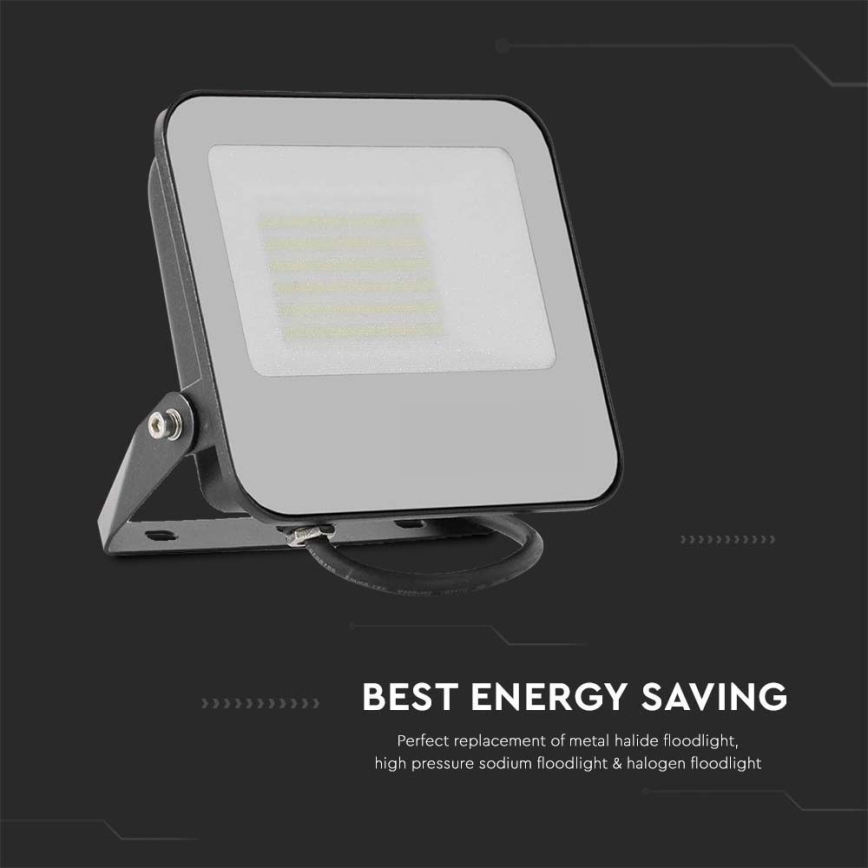 LED Προβολέας LED/50W/230V 4000K IP65 μαύρο