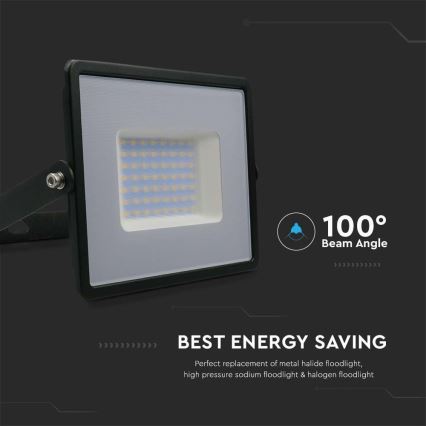 LED Προβολέας LED/50W/230V 6500K IP65 μαύρο