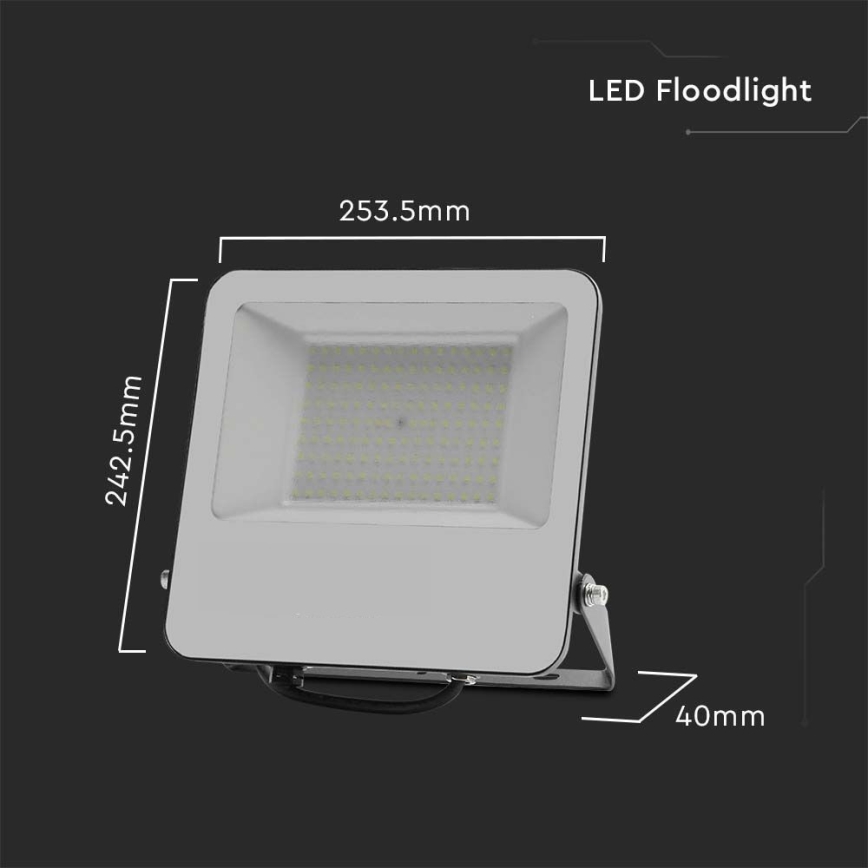 LED Προβολέας SAMSUNG CHIP LED/100W/230V 4000K IP65 μαύρο