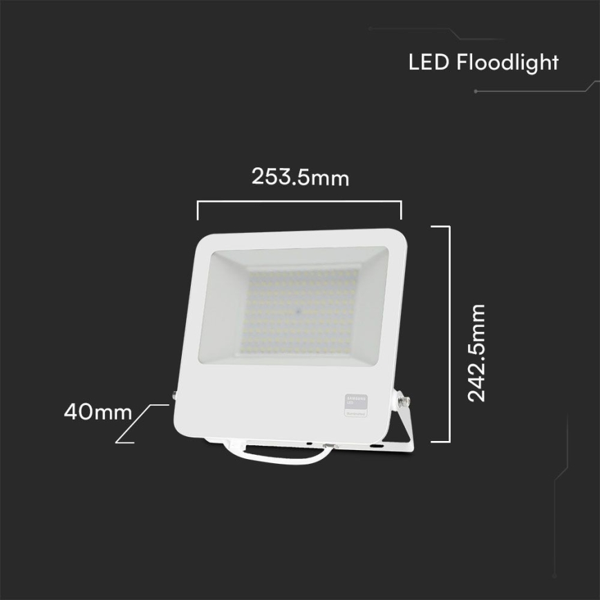LED Προβολέας SAMSUNG CHIP LED/100W/230V 6400K IP65 λευκό